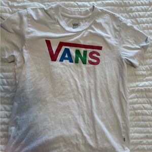 Vans Kids White Tee with Multicolor Logo